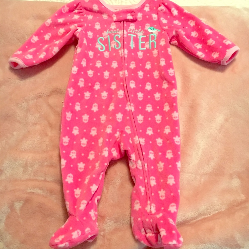Carters 0-3 month baby girl footie pajamas